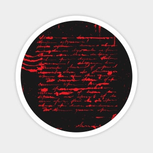 Red and Black Unreadable letter. Magnet